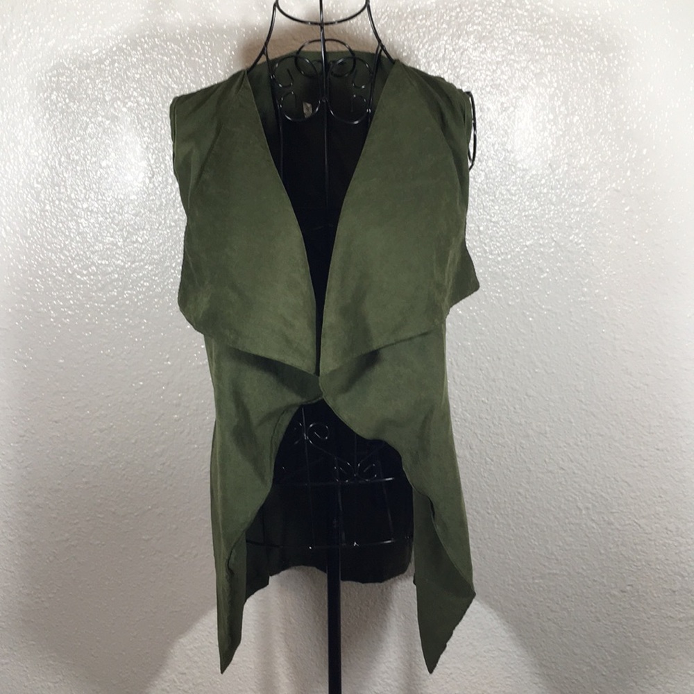 Army Green Soft Tiered Open Tie Vest